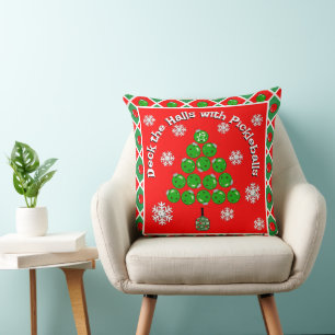 Coussin Sapin de Noël de Pickleball Décorez les couloirs R