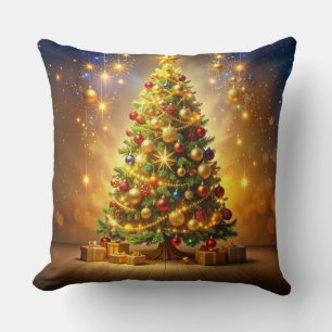 Coussin Sapin de Noël décoré