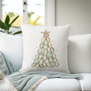 Coussin Sapin de Noël en coquilles d'huitre côtières