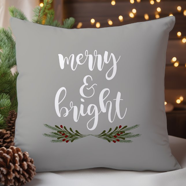 Coussin Sapin de Noël Merry & Bright (Créateur téléchargé)