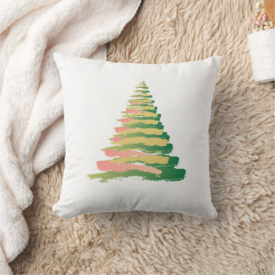 Coussin Sapin de Noël minimaliste aux coups de pinceau