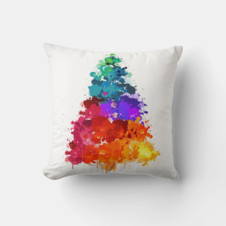 Coussin Sapin de Noël, Peinture, Couleurs Primaires