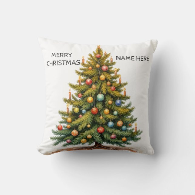 Coussin Sapin de Noël personnalisé   (Recto)