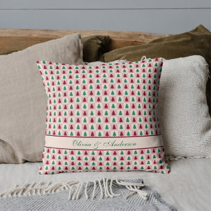 Coussin Sapin de Noël personnalisé Bourgogne Pin Motif