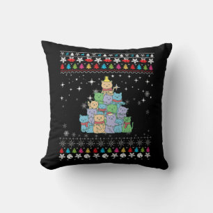 Coussin Sapin de Noël pour Chat Noël Affreux
