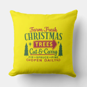 Coussin Sapins de Noël Frais de la Ferme Modèle de Fêtes-6