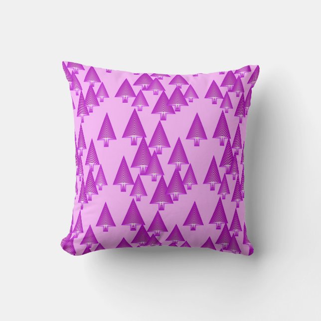 Coussin Sapins de Noël métalliques modernes - violet pourp (Recto)