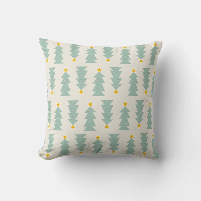 Coussin Sapins de Noël pastel (Recto)