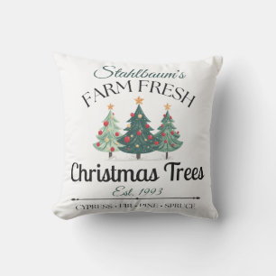 Coussin Sapins de Noël personnalisés frais de la ferme