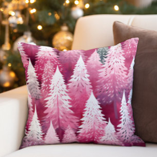 Coussin Sapins de Noël Pins Roses