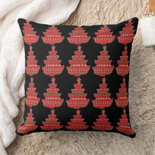 Coussin Sapins de Noël Rouge Vert