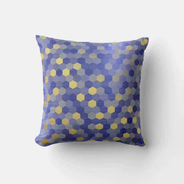 Coussin Sapphire en or jaune Hexagon bleu VIP (Recto)