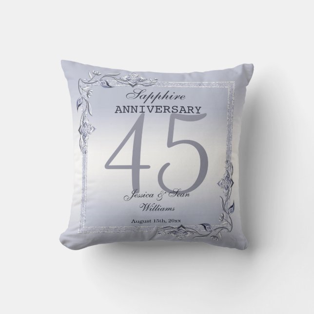 Coussin Sapphire Gem & Parties scintillant 45e anniversair (Recto)