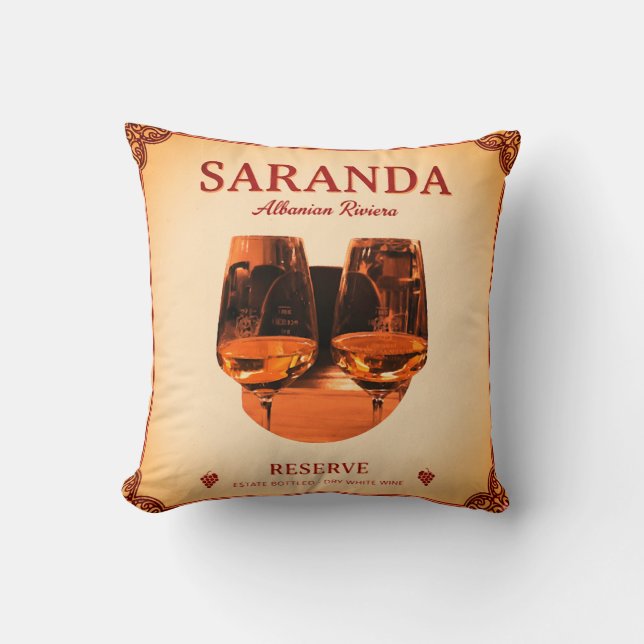 Coussin Saranda, Albania Throw Pillow (Recto)