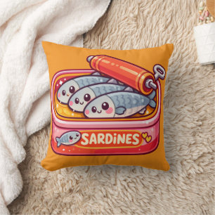 Coussin Sardines mignonnes dessin animé poisson