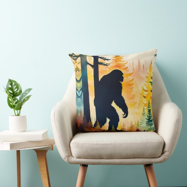 Coussin Sasquatch Automne Paysage Coucher de soleil (Chaise)