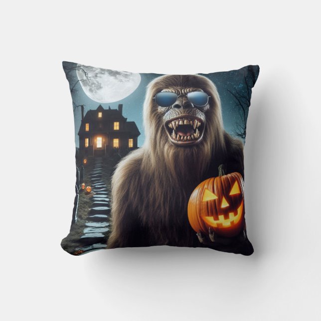 Coussin Sasquatch sur Halloween (Recto)