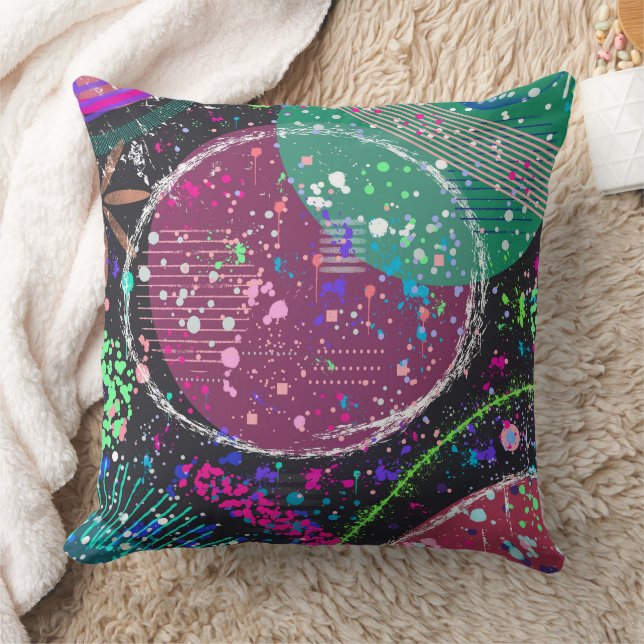 Coussin Saturn’s Rings: Maximalist Abstract Art  (Couverture)