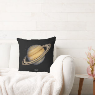 Coussin Saturne artistique avec anneaux vibrants