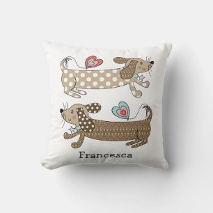Coussin Saucisse personnalisée Chien Dachshund Jeter Couss