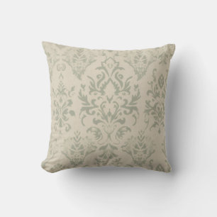 Coussin Sauge Douce Damassé Décoratif