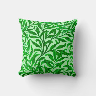 Coussin Saule de William Morris, vert émeraude