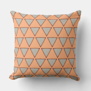 Coussin Saumon clair et gris foncé Tous les côtés Triangle