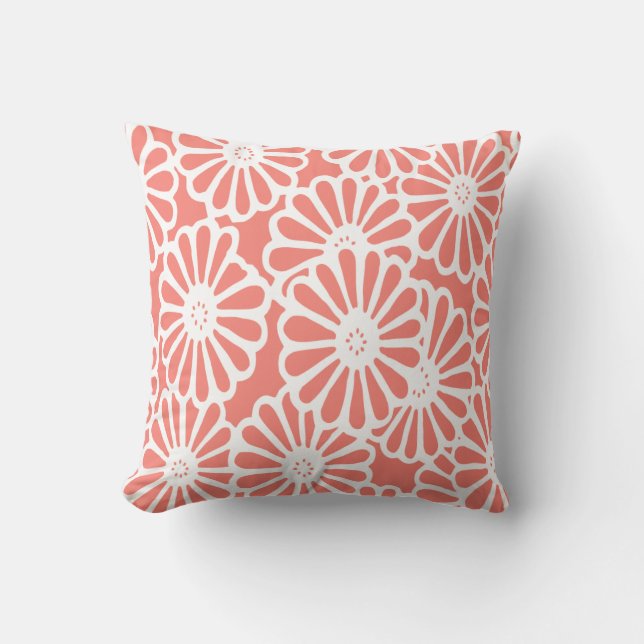 Coussin Saumon Floral Asian Moods (Recto)