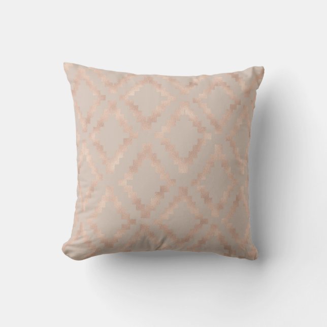 Coussin Saumon Rose Rose Or Ethnic Blush Ivory Pastel (Recto)