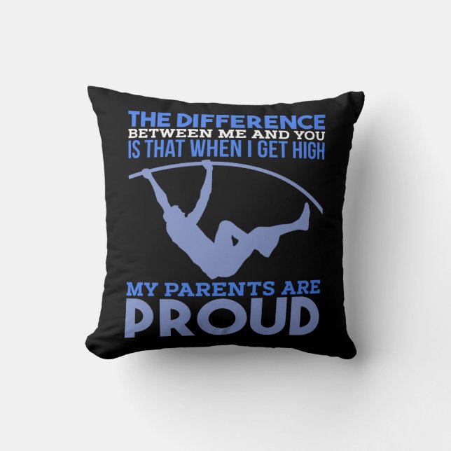 Coussin Saut à la perche - Mes parents sont fiers (Recto)