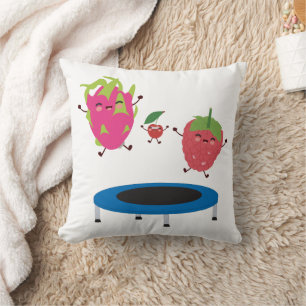 Coussin Sauts De Fruits Sur Trampoline