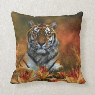 Coussin sauvage de concepteur d'art de tigres