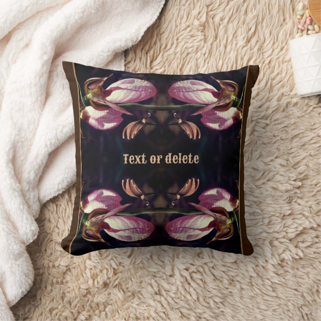 Coussin Sauvage rose Lady Slipper Orchid paire personnalis (Couverture)