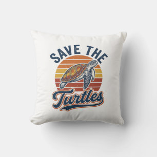 Coussin Sauver les tortues Design de T-Shirt de Tortue de