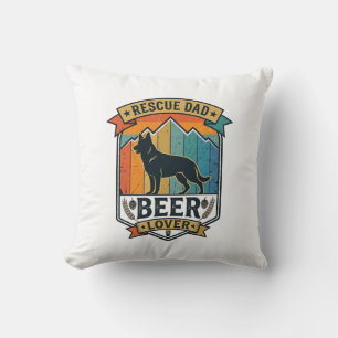 Coussin Sauver Papa Amateur de Bière Chien Vintage Sunset_