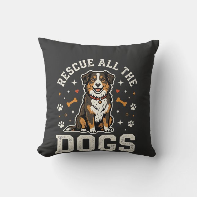 Coussin Sauver Tous Les Chiens Vintage Chien (Recto)
