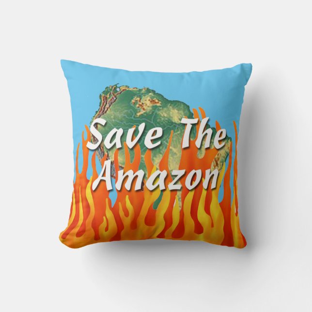 Coussin Sauvez l'Amazonie (Recto)
