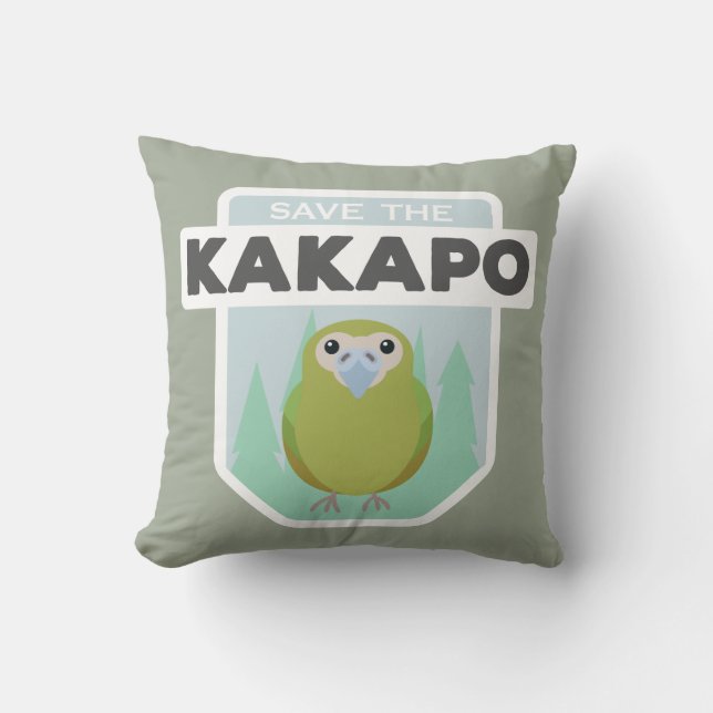 Coussin Sauvez le carreau de maison de kakapo (Recto)