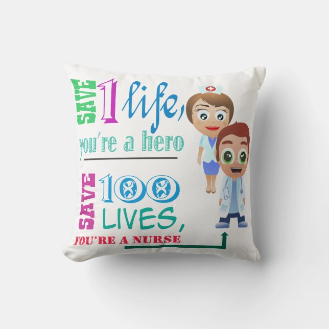 Coussin Sauvez les 100 vies où vous êtes un mâle et une (Recto)