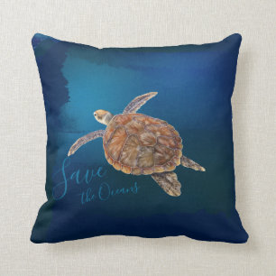 Coussin Sauvez les océans Seaturtle Poisson tropical pers