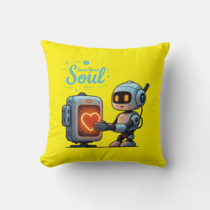 Coussin Sauvez votre âme mignonne Robot Holt Coeur - Futur