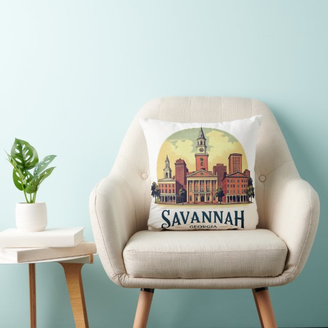 Coussin Savannah Georgia Skyline   (Chaise)