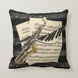 Coussin Saxophone et musique de piano