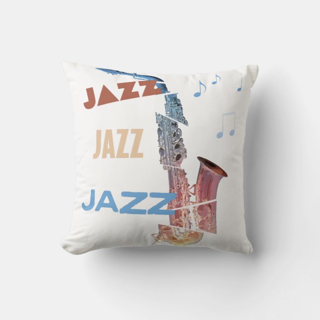 Coussin Saxophone Jazz Art Moderne (Recto)