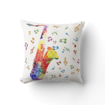 Saxophone lunatique d'aquarelle