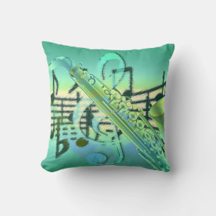 Coussin Saxophone Pastel Design abstrait