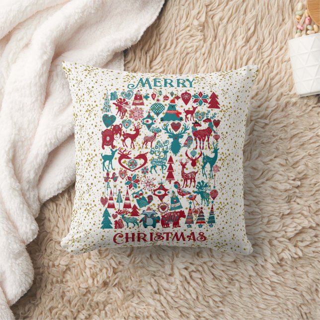Coussin Scandia Joyeux Symboles de Noël Scandinavie nordiq (Couverture)