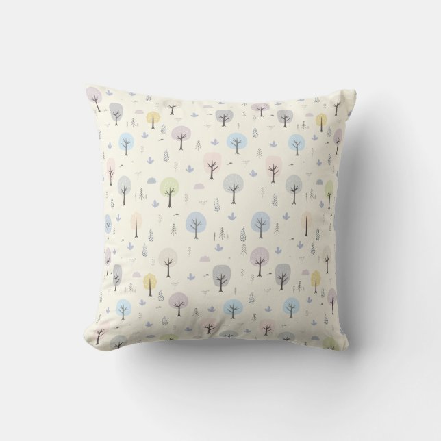 Coussin Scandinavian Forest Motif sans couture (Recto)