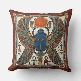 Coussin Scarabée ailé sacré de Khépri : Renaissance égypti