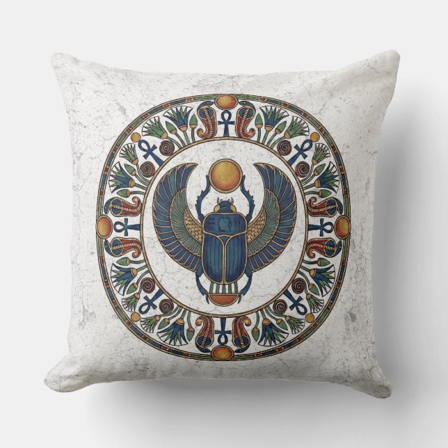 Coussin Scarabée sacré de Khépri : Symbole de Renaissance (Recto)